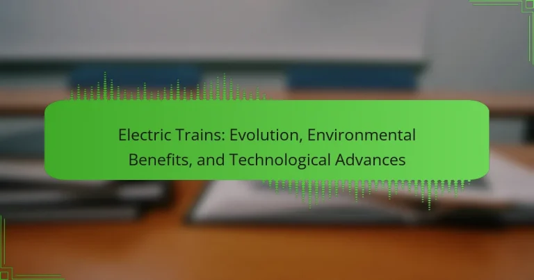 Electric Trains: Evolution, Environmental Benefits, and Technological Advances