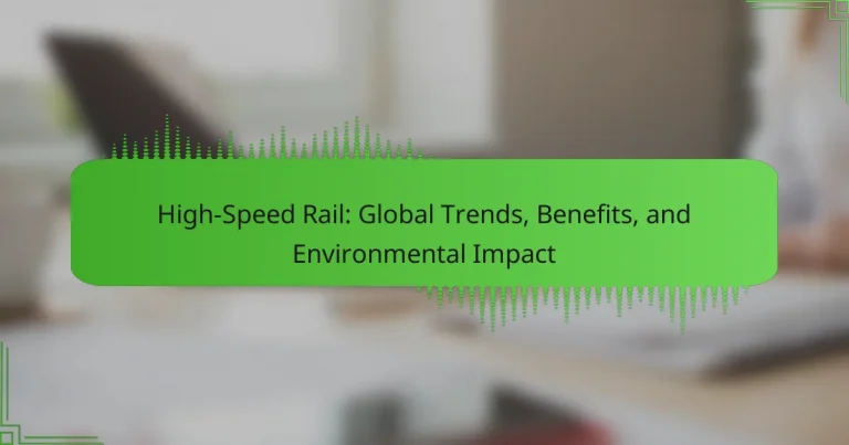 High-Speed Rail: Global Trends, Benefits, and Environmental Impact
