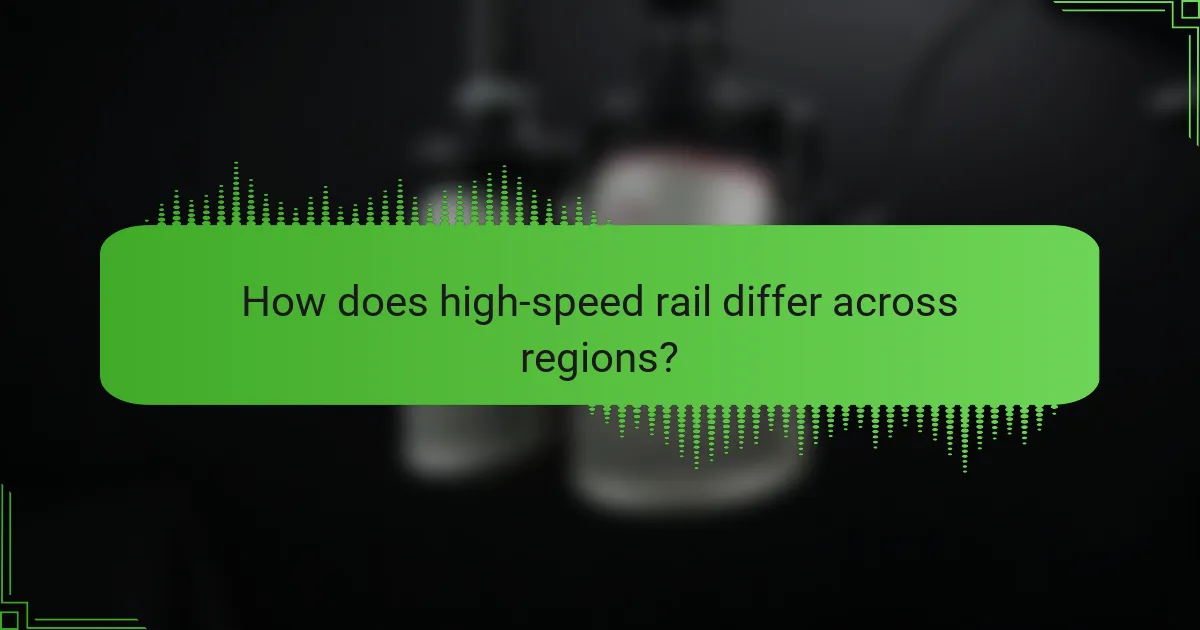 How does high-speed rail differ across regions?