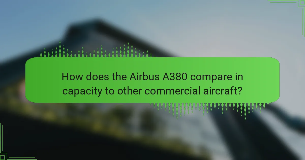 How does the Airbus A380 compare in capacity to other commercial aircraft?