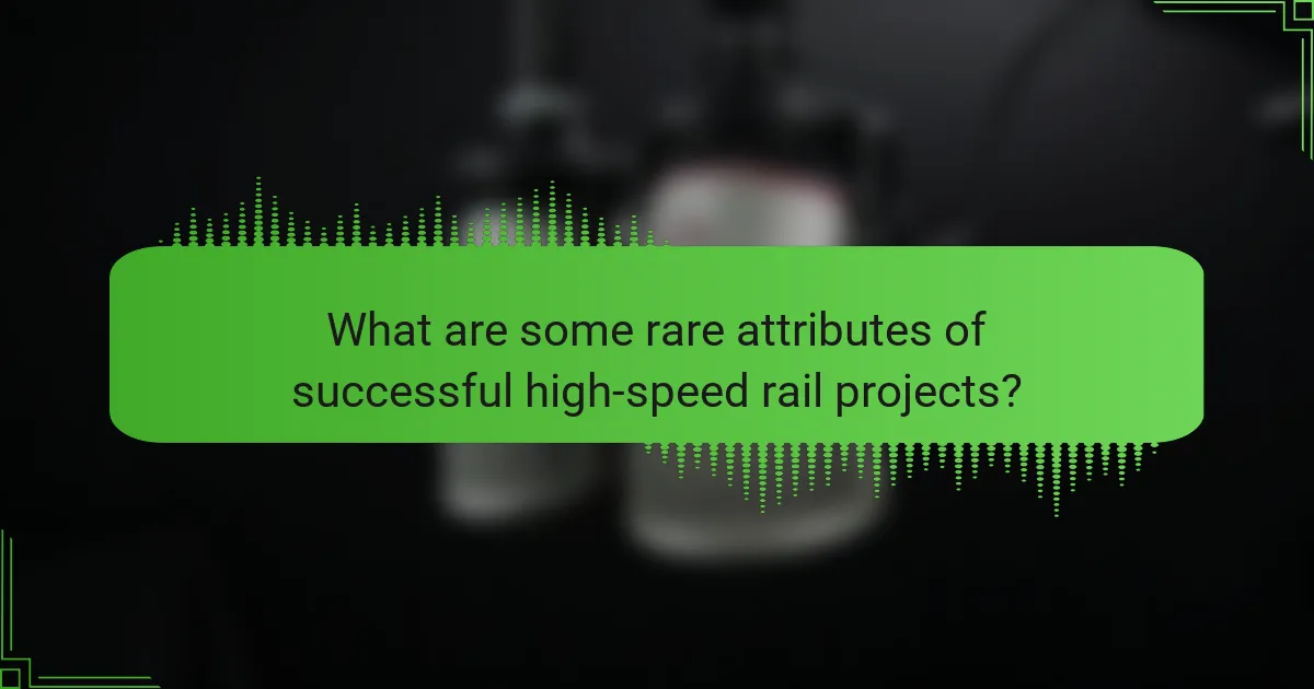 What are some rare attributes of successful high-speed rail projects?