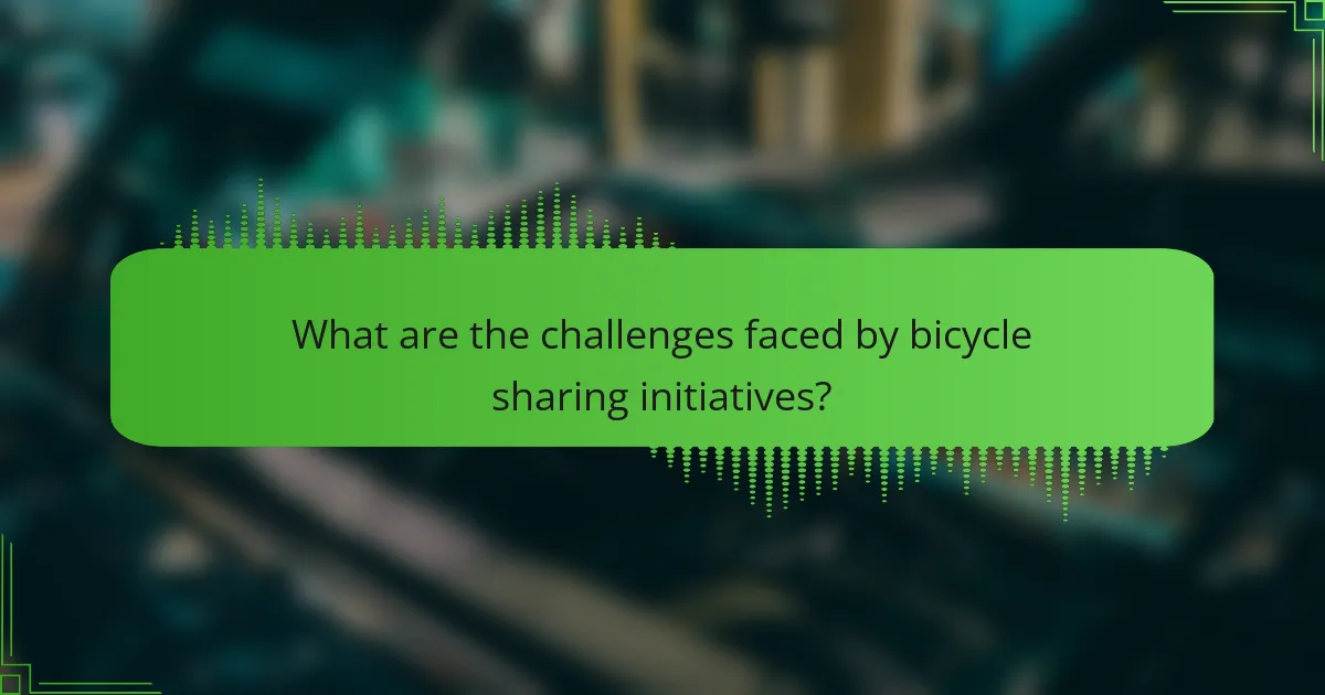What are the challenges faced by bicycle sharing initiatives?