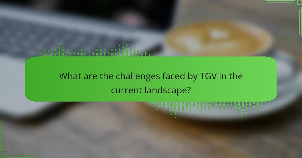 What are the challenges faced by TGV in the current landscape?