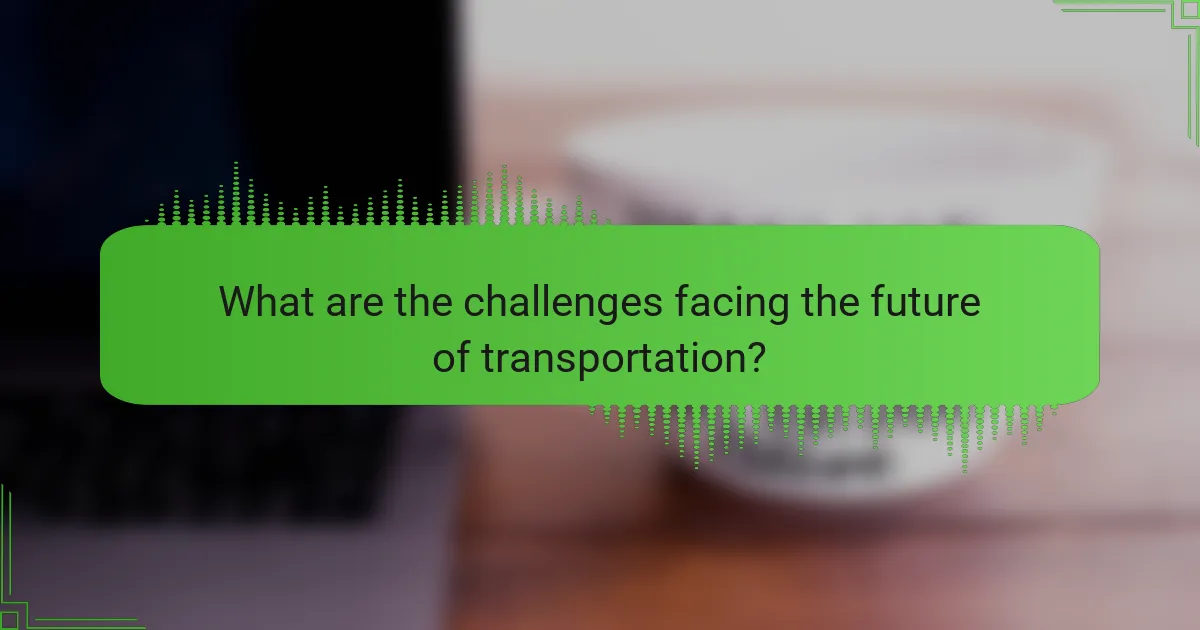 What are the challenges facing the future of transportation?