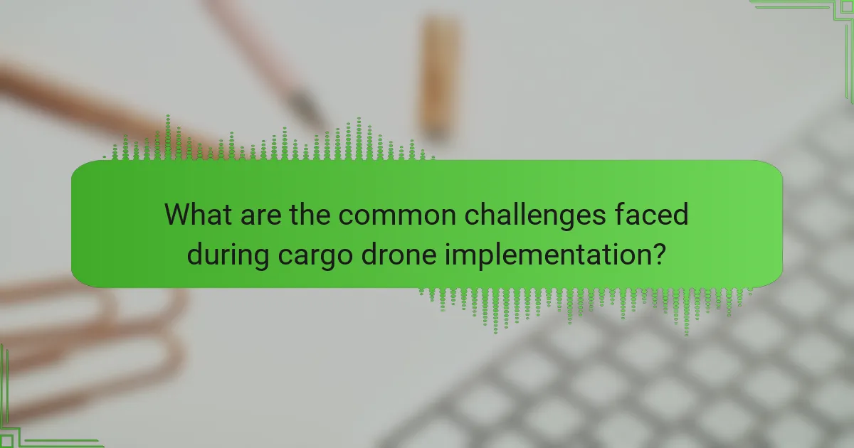 What are the common challenges faced during cargo drone implementation?