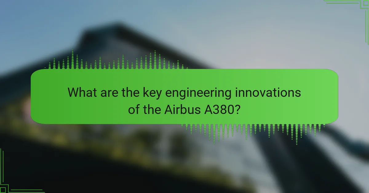 What are the key engineering innovations of the Airbus A380?