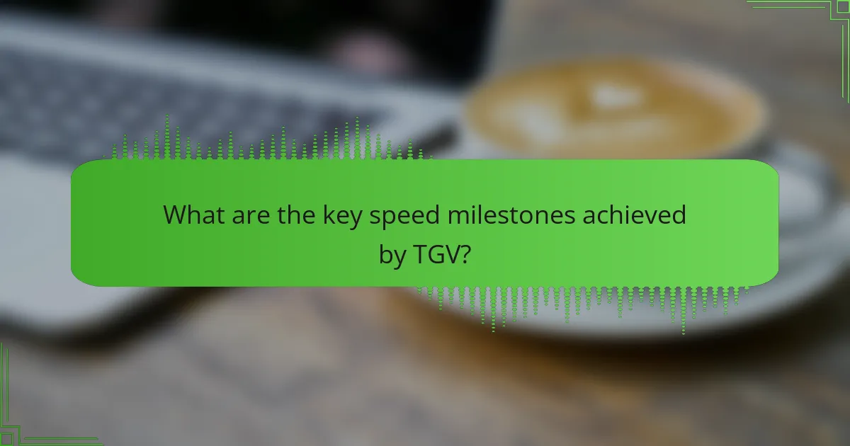 What are the key speed milestones achieved by TGV?