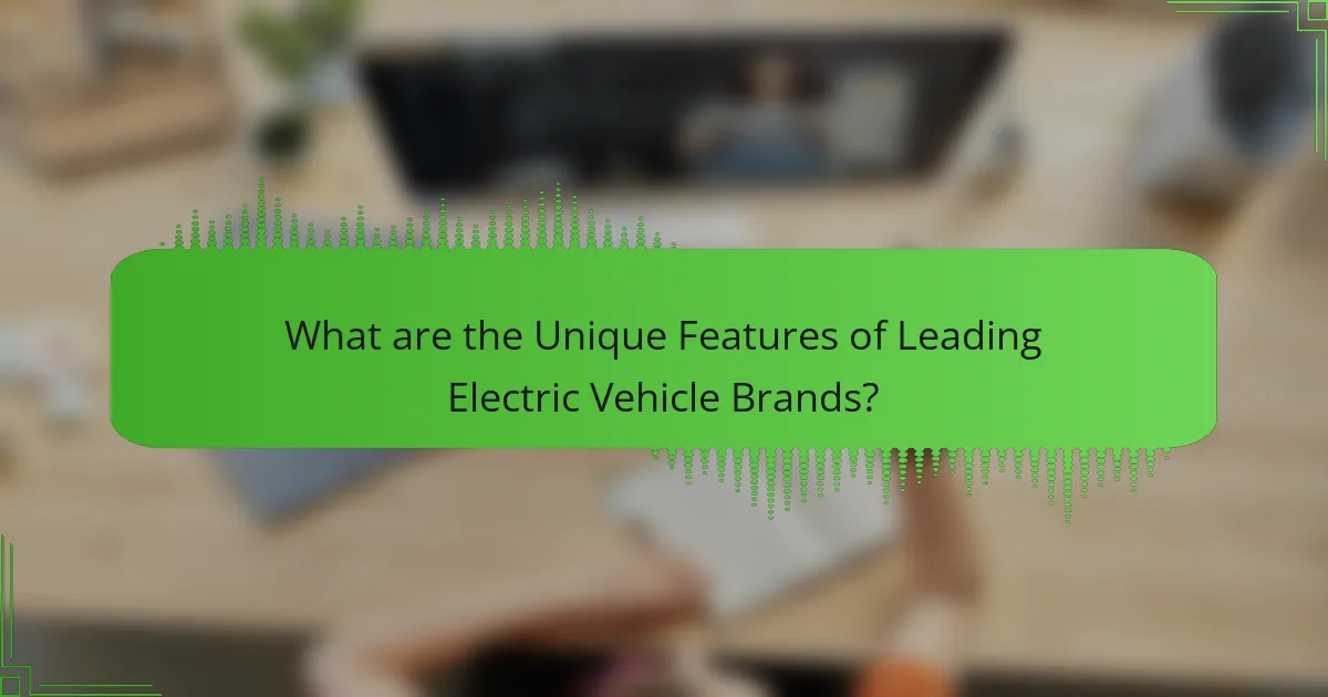 What are the Unique Features of Leading Electric Vehicle Brands?