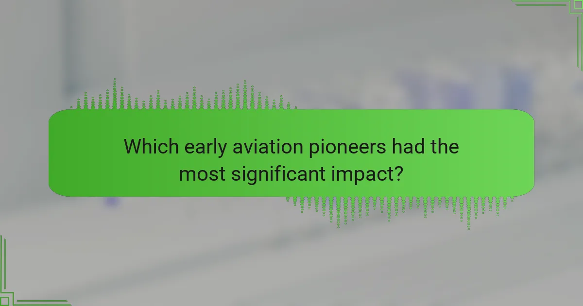 Which early aviation pioneers had the most significant impact?
