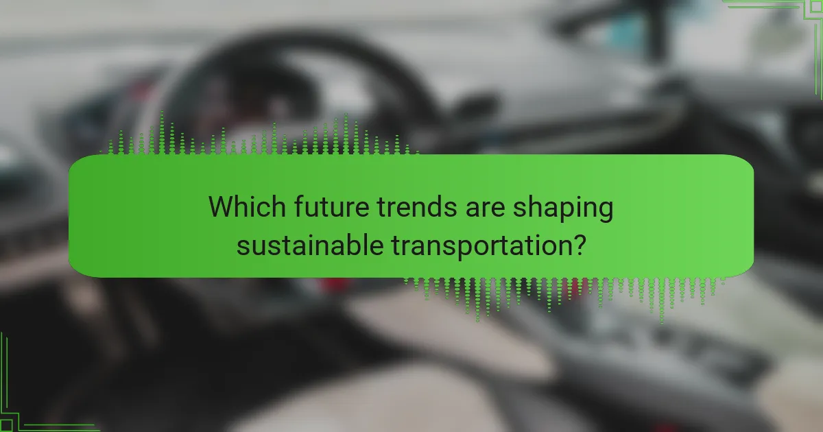 Which future trends are shaping sustainable transportation?