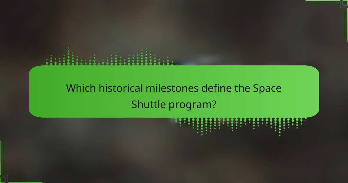 Which historical milestones define the Space Shuttle program?